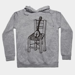 Baglamas resting on Chair Hoodie